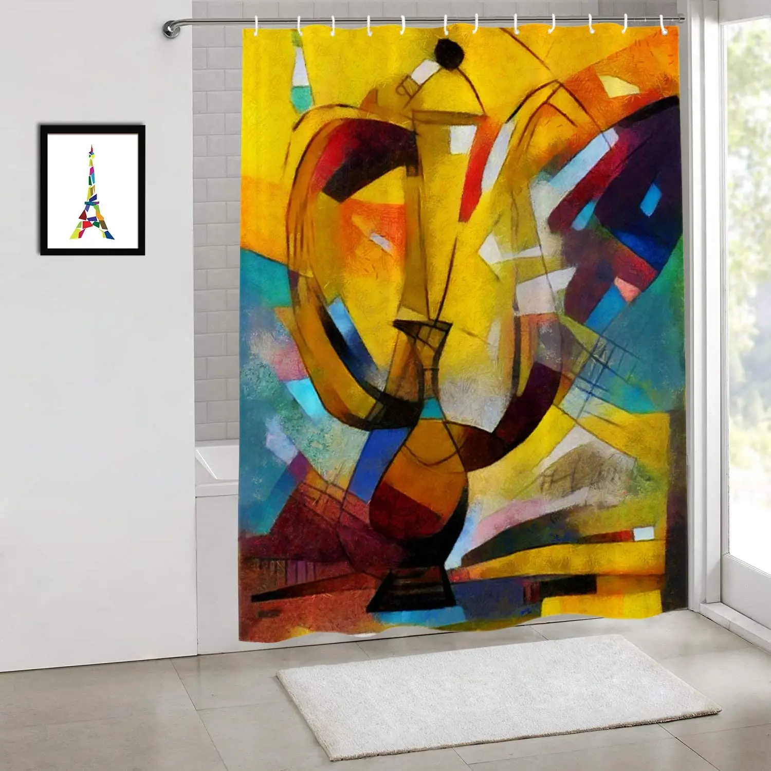 Abstract Modern Art The Maiden Of Avignon Pastel Decorative Famous Paintings Picasso Shower Curtain For Bathroom Decor