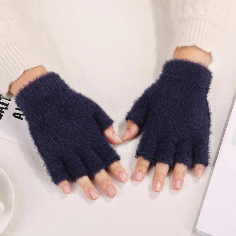 Winter & Autumn Fingerless Gloves for Adults Men & Women Students - Solid Color Touchscreen Compatible Perfect for Writing