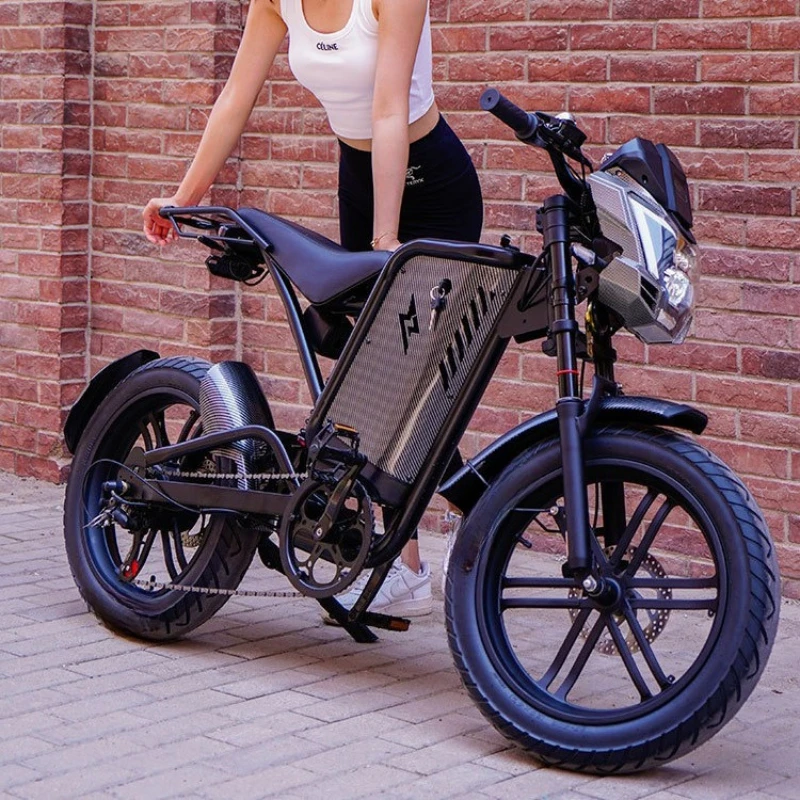 Wide fat tire off-road motorcycle electric power mountain city lithium battery retro battery bicycle