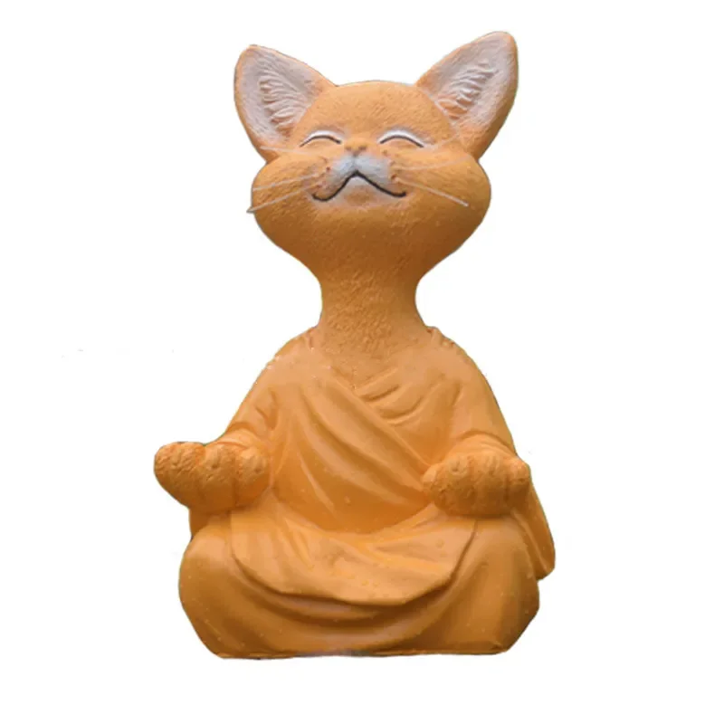 Home Decor Meditation Meditation Cat Cute Animal Sculpture Resin Crafts Garden Decoration AGMSYEU fairy garden 1pcs