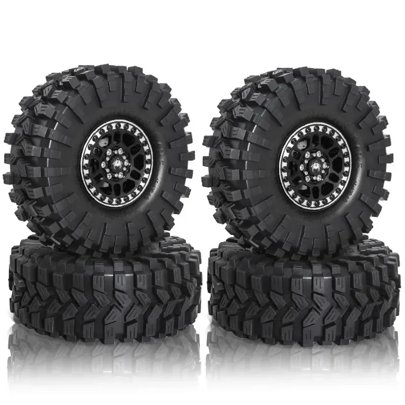 1.9 Inch 120mm Rubberen Banden + metalen Wielnaaf Voor 1/10 Rc Crawler Auto Trxs Trx4 Trx6 Axiale Scx10 90046 Redcat Yikong Rc4wd Rgt