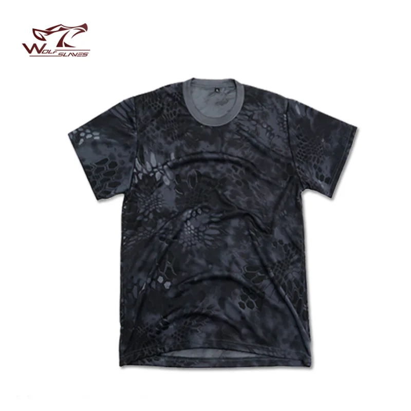 Tactical Combat Shirt for Men Multicam Black Tops Military Shirts Quick Dry Kryptek Typhon T-Shirt Tee Hunting Clothes