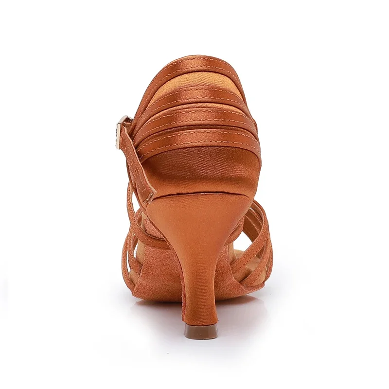 Zapatos de baile de salón para niñas, zapatos de baile latino para mujeres, tacón alto de fondo suave, zapatos de práctica de Salsa latina para mujeres, tacón alto de 5-7cm