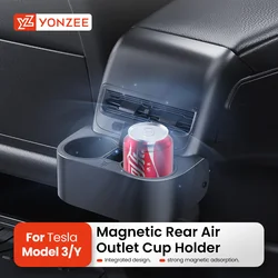 YZ Rear Air Vent Cover Cup Holder Bracket Car Back Outlet Filter Grille Protector for Tesla Model 3 Model Y 2021-2023