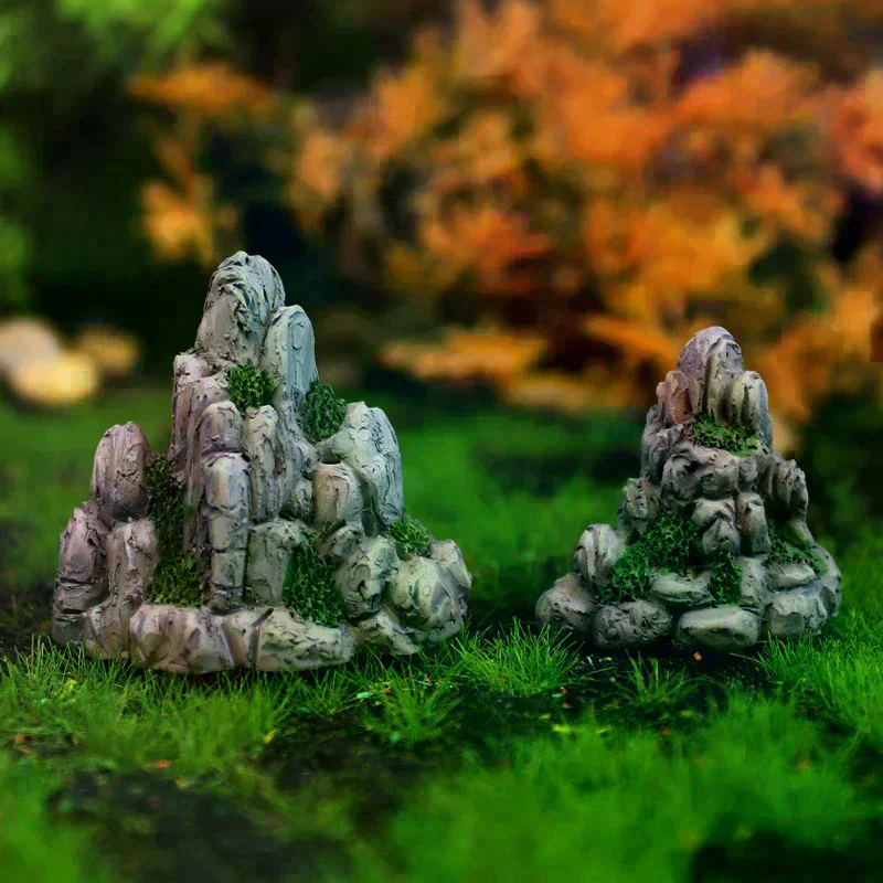 Mini Mountain Miniature Fake Stone Artificial Hill Toys Bonsai Ornaments Fairy Garden Accessories Home Decoration Aquarium Rock