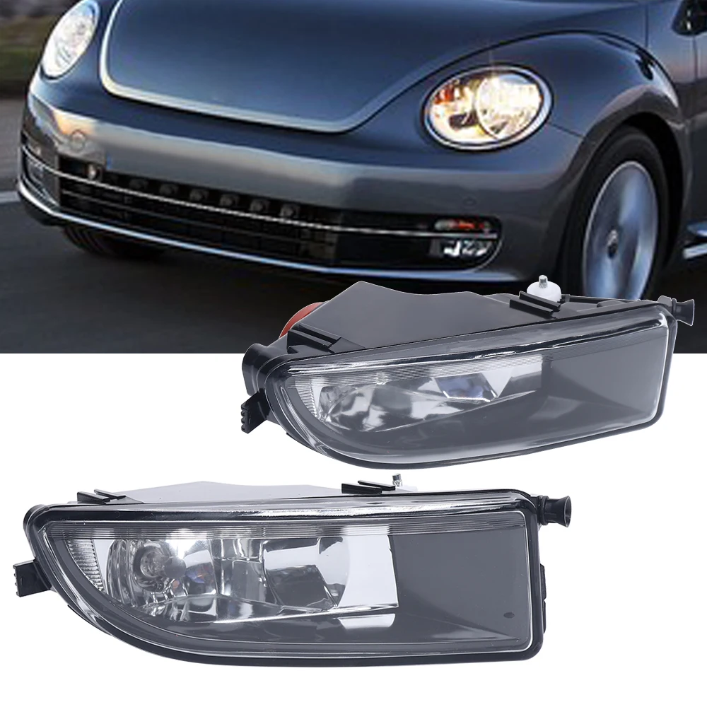 

Pair For VW Beetle 2012-2016 Front Bumper Halogen Fog Lights Lamp Clear Lens