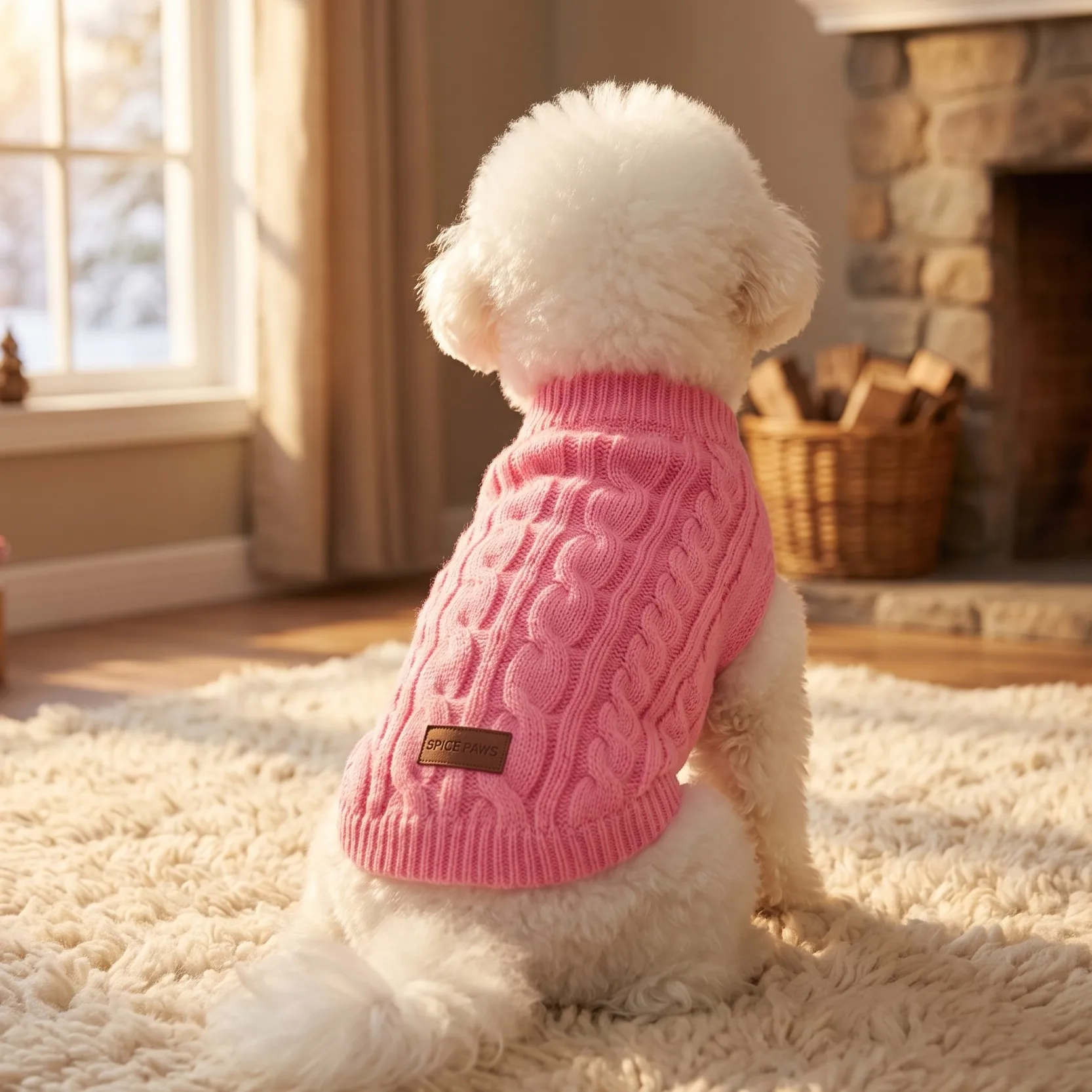 Hundepullover, gestrickte Weste für Haustiere, geflochtene Hundekleidung im Stil von „Fried Dough Twists“, warmer Mantel für Haustiere für Herbst und Winter, Kleidung für kleine Hunde. – Detail 14