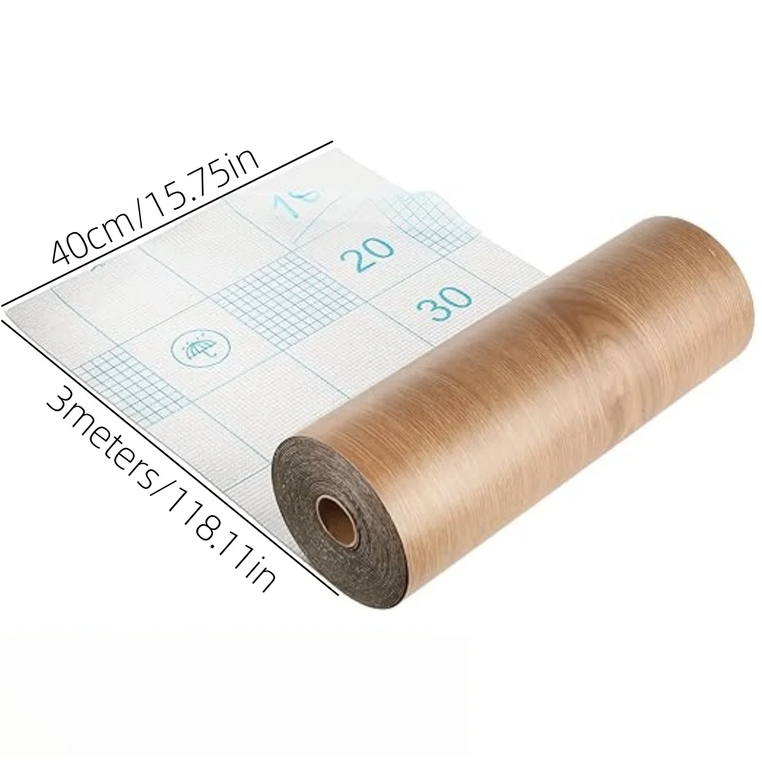 Wide Vinyl Flooring Roll Self-Adhesive, Wood Grain Floor Sticker Peel and Stick Floor Stickers Durable