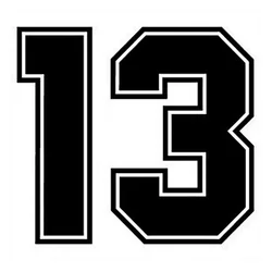 Car Stickers Decor Motorcycle Decals Number 13 Funny Accessories Creative Sunscreen Personality Waterproof PVC,15cm*14cm