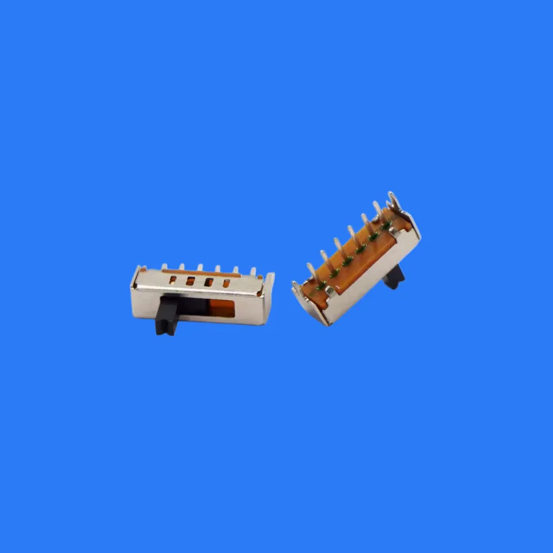 100pcs/ SS-14D01(1 P4T) single row 6-pin 4-4 vertical toggle switch in-line Bluetooth speaker slide switch