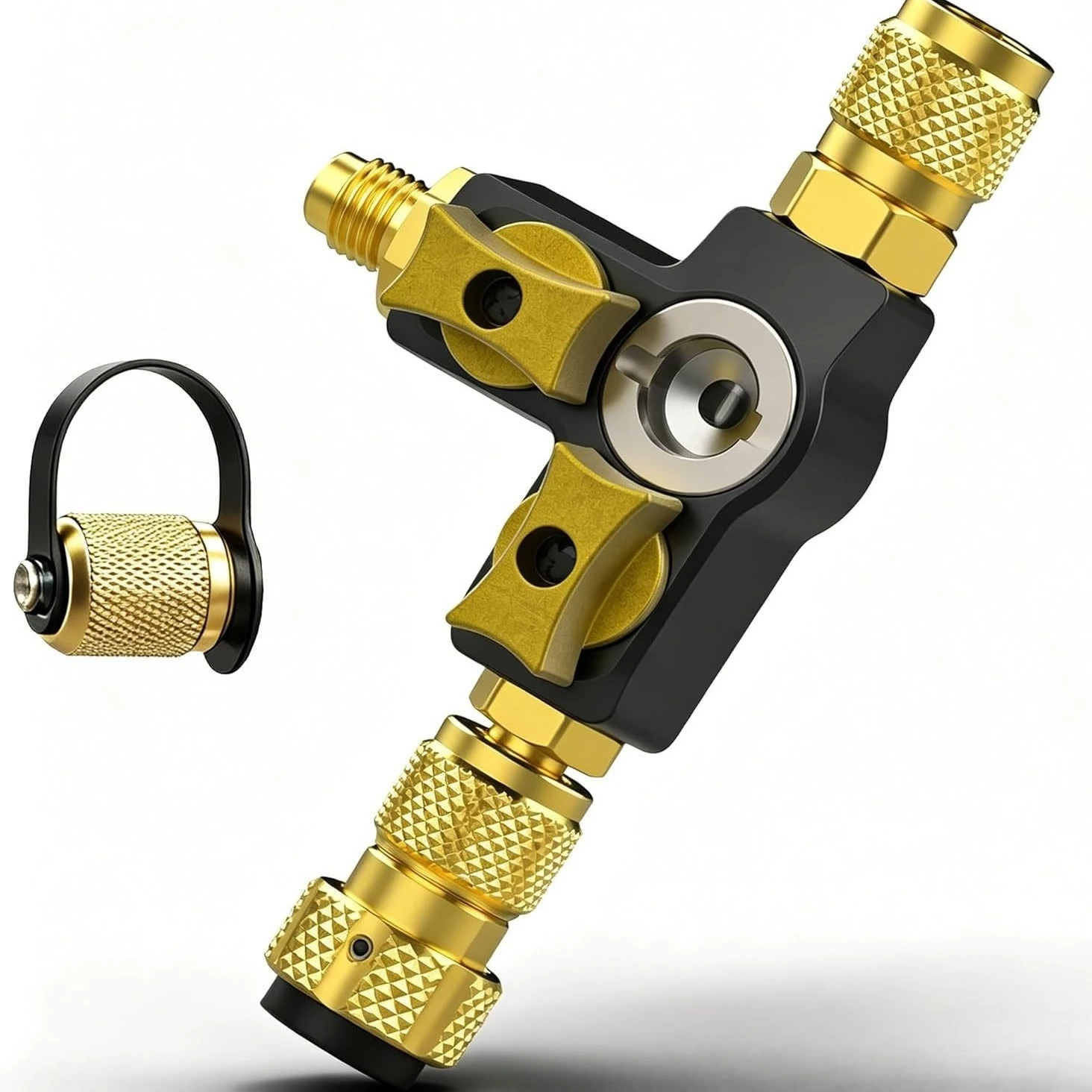 Air conditioning valve core removal tool 1/4 5/16 inch adapter, precision valve maintenance tool