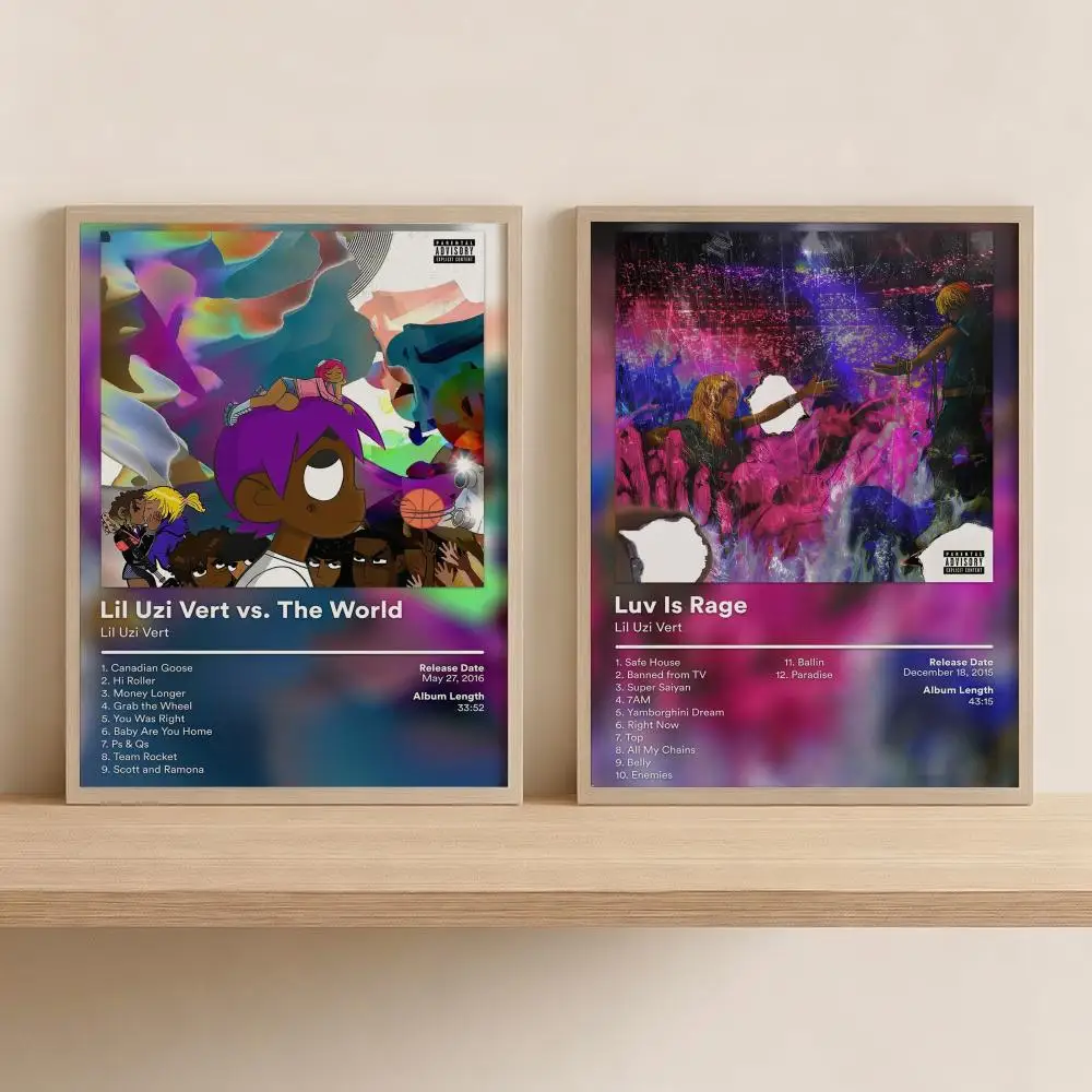 Singer Rapper L-Lil Uzi Vert Album Cover Painting Calligraphy Modern Canvas Wall Art for Bedroom & Living Room | Home Decor Gift