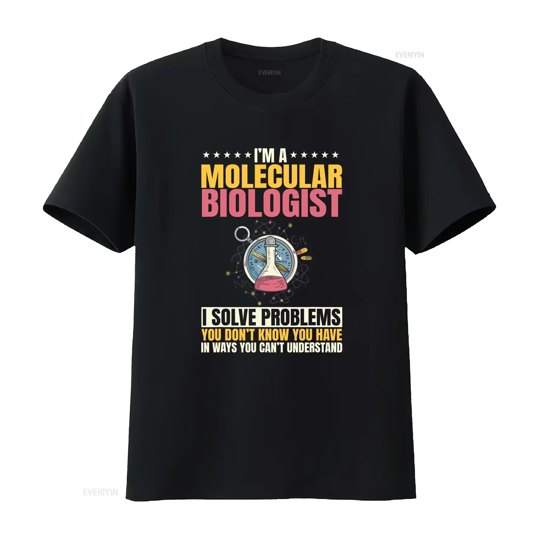 Ich bin Molekularbiologe, ich löse Probleme T-Shirt Biologen Wissenschaftsliebhaber Biologie Wissenschaftler lange oder kurze Ärmel Vintage