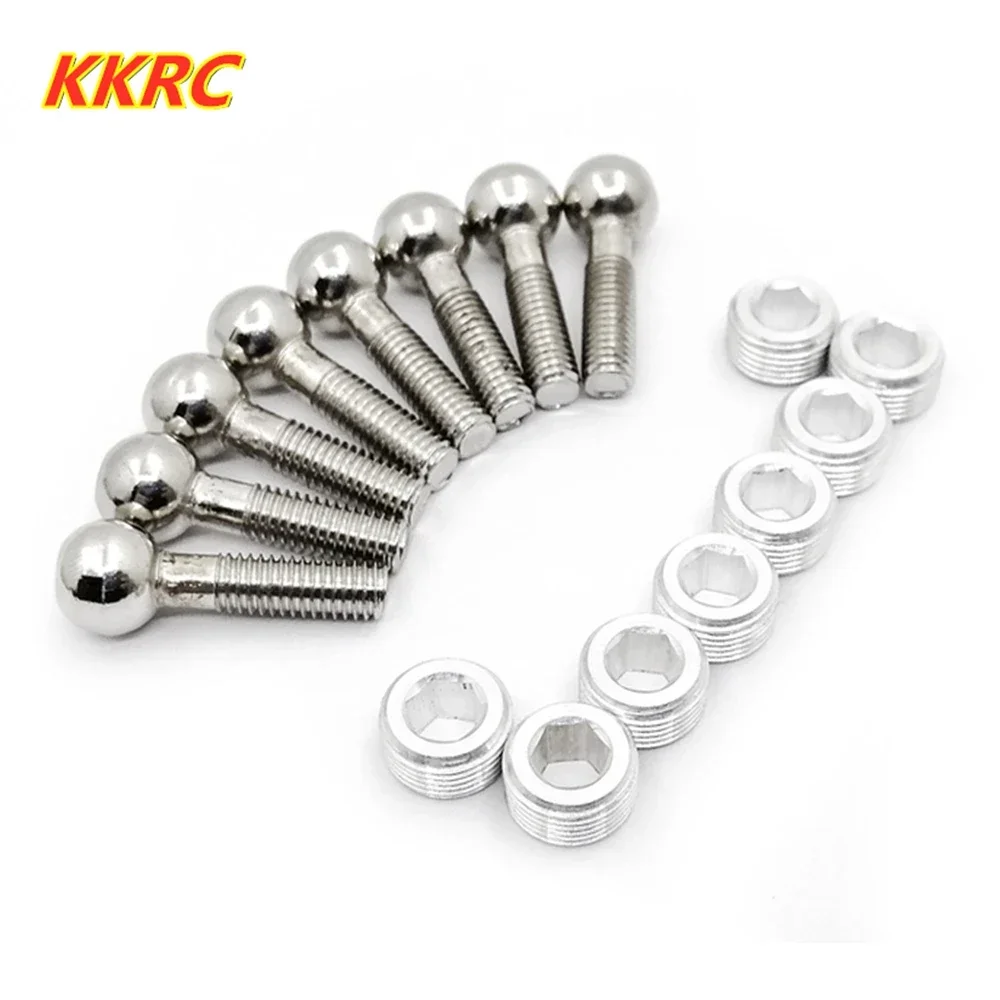 

GGRC 8Pcs HSP 1:10 RC car 02152 M5 Metal Ball-Head Screw or Nut For 1/10 1:10 RC Model Car 94122 94166 94155 94177 94188