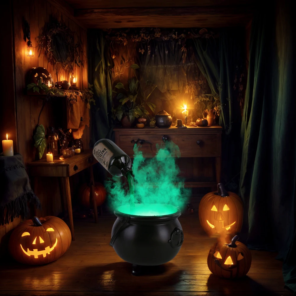 

Украшения на Хэллоуин, набор плавающих мильней «сделай сам», с котелком ведьмы и создателем тумана, декор для вечеринки для дома, стола, каминной комнаты, кухни