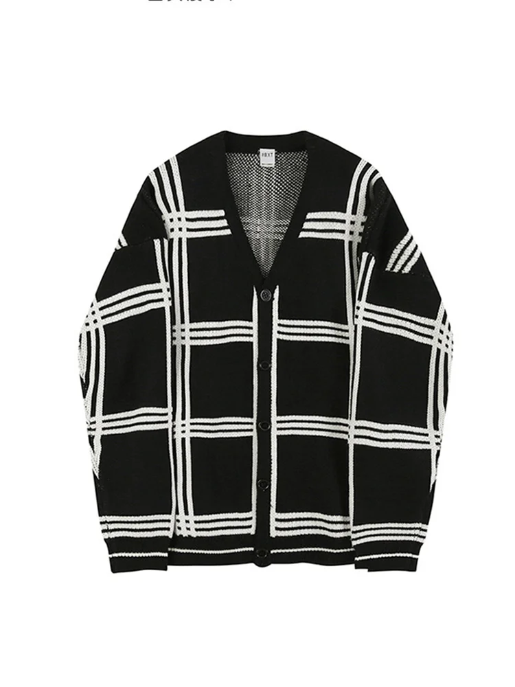 Japanese lazy style knitted sweater, men's Korean version, spring and autumn new trend, loose and versatile sweater, cardigan ja