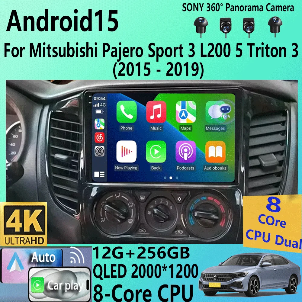 

Android 15 Carplay For Mitsubishi Pajero Sport 3 L200 5 Triton 3 2015 2016 2017 2018 2019 Car Radio GPS Multimedia Video Player