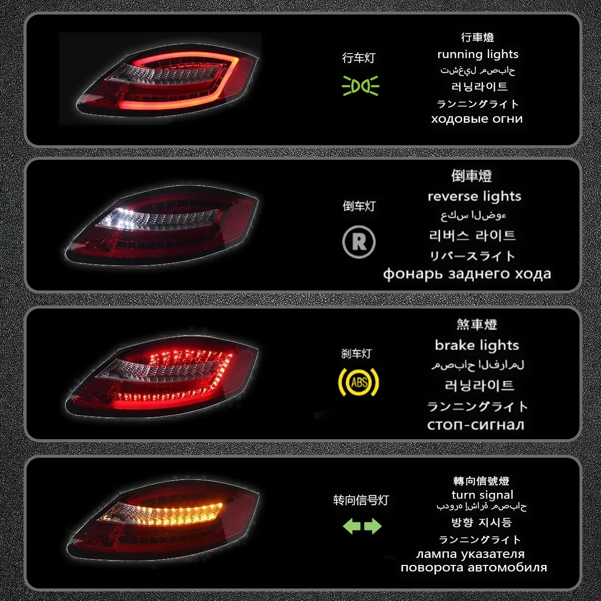 YOFER Car Lights For Porsche Cayman 987 Taillight 2004-2008 Tail Lights LED Tail Lamp DRL Brake Reverse Lamp Car Accessories