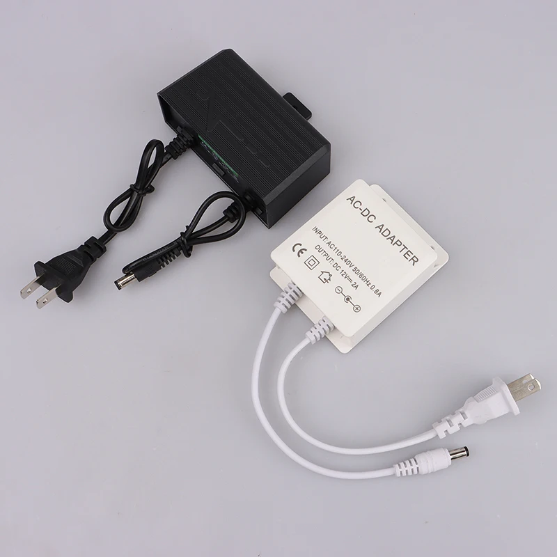 Adaptador de alimentação AC/DC, carregador para câmera de vídeo CCTV, ao ar livre, impermeável, UE, EUA Plug, 12V, 2A, 2000ma