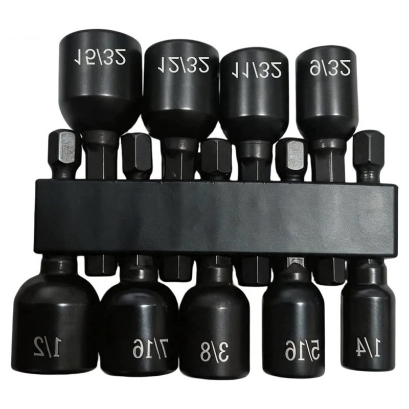 GIGI 9Pcs Hex Nut Driver Set Power Nut Driver Bit Set 1/4 Hex Shank Socket Adapter Drill Bit For Electric Screwdriver