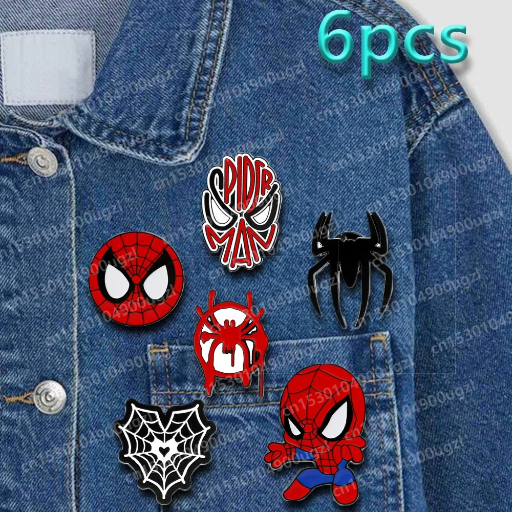 Disney Anime Spidermans Peripheral Enamel Pins Set Cartoon Series Brooches Lapel Badges Gift for Fan Friends Cute Accessories