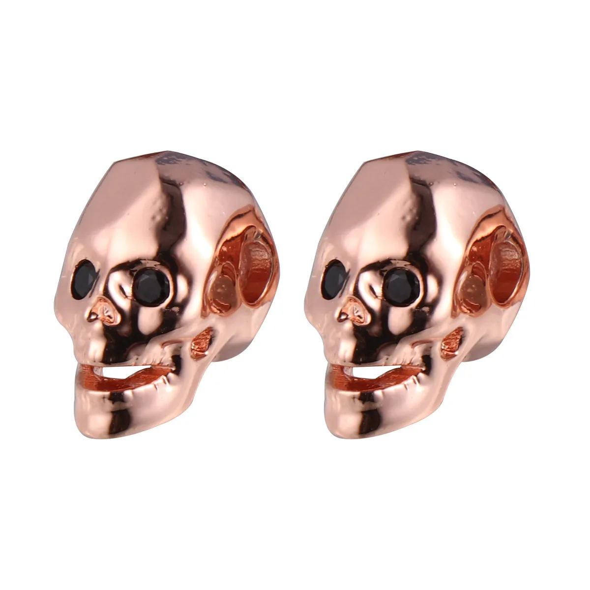 

2Pcs Rose Gold Skull Head Charms Copper DIY Pendants for Anklet Sweater Chain Cellphone Decor Punk Jewelry Making Craft Gift