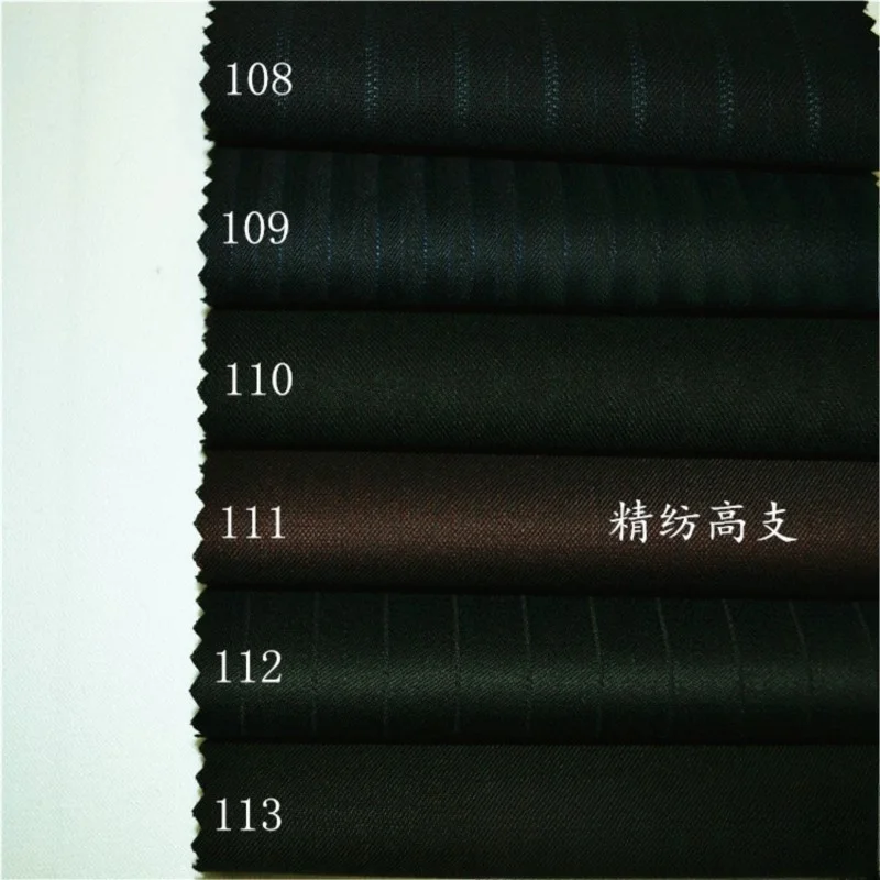 

The suit is made of high-count blue-black striped dark red and pure black fabric for trousers skirts