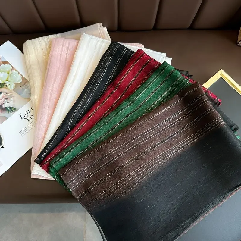 

Long silk wool scarf Shawls and Wraps for Women Foulard Luxury Brand New Pashmina Neck Scarves E5788