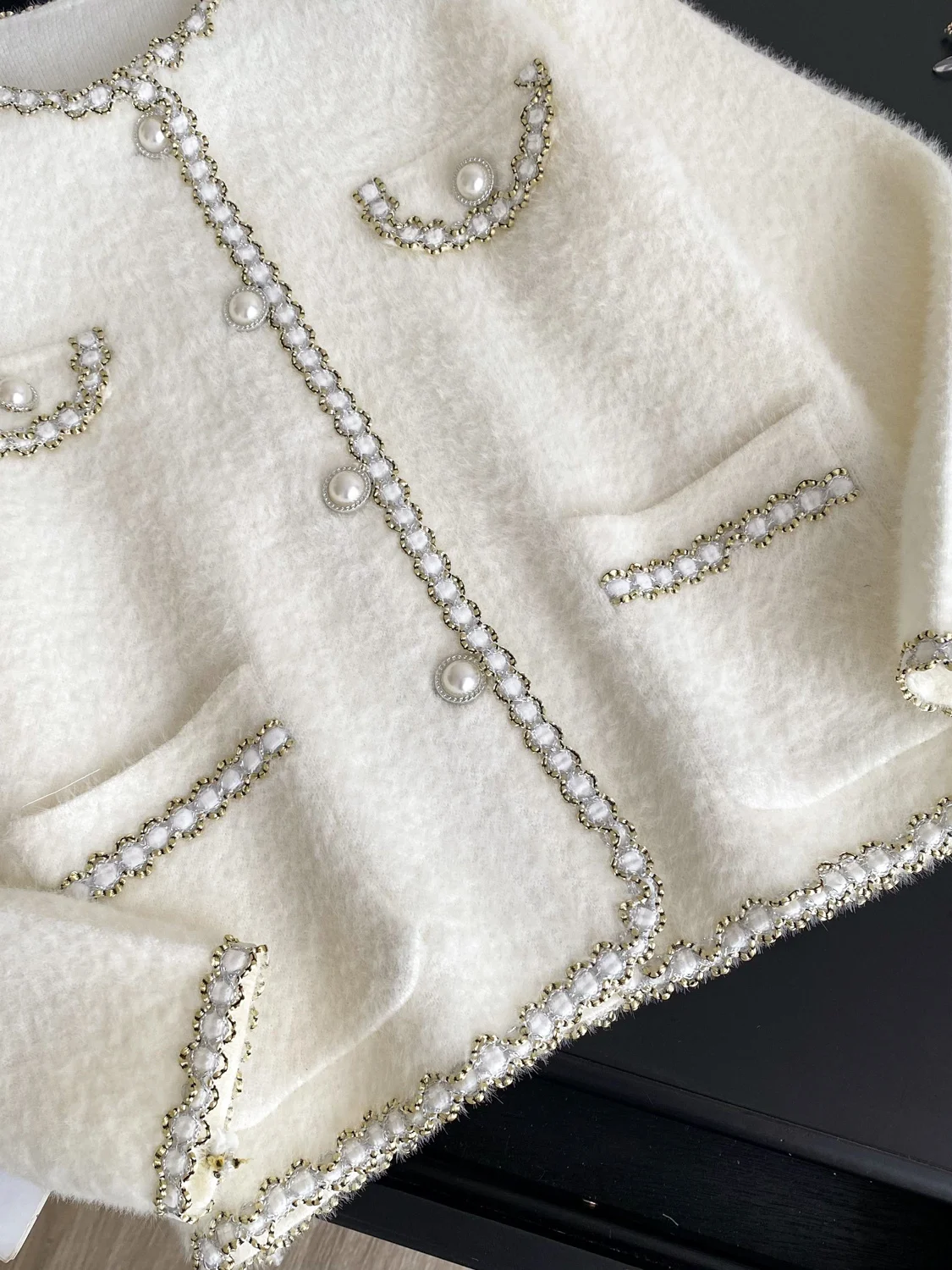 Ele Heavy Embellied ket Pull tricoté femme rond Ne Cardigan hiver Faion trajet Sle Long Sve manteau