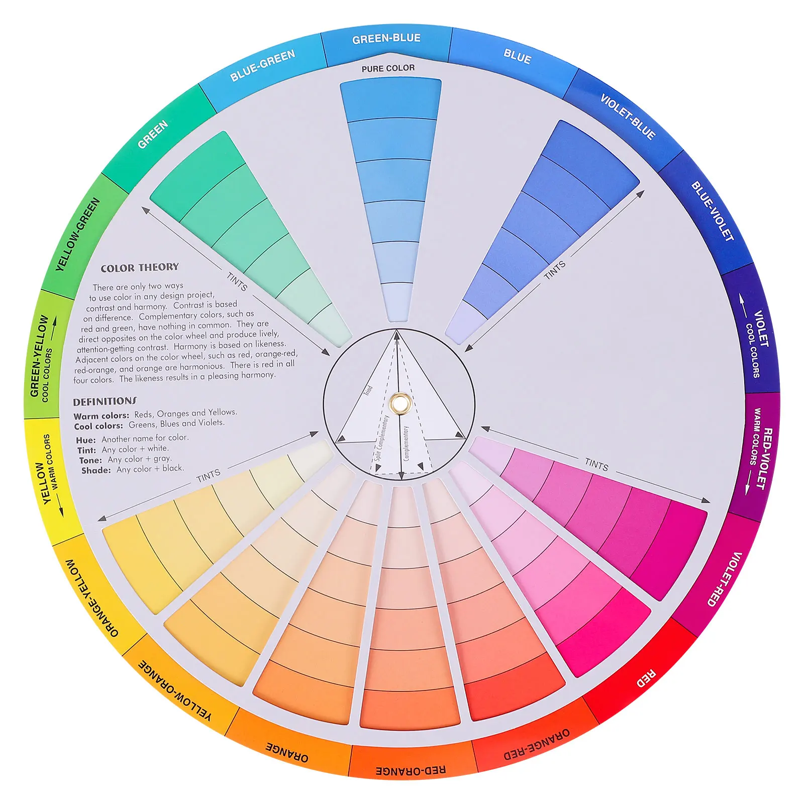 Card Wheel Chart Laminated Small Artist Mixing Guide Accurate Colour Color Learning Card Rotation Wheel Color Board Chart Mixed