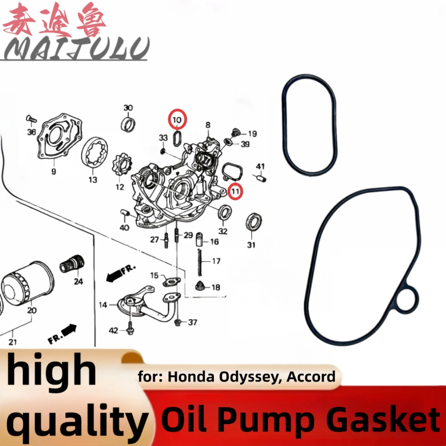 15114-PT0-003 15113-PT0-003 Gasket & Balance Shaft Seal For Honda Accord Acura CL Front Oil Pump Gasket+Auxiliary Shaft Seal