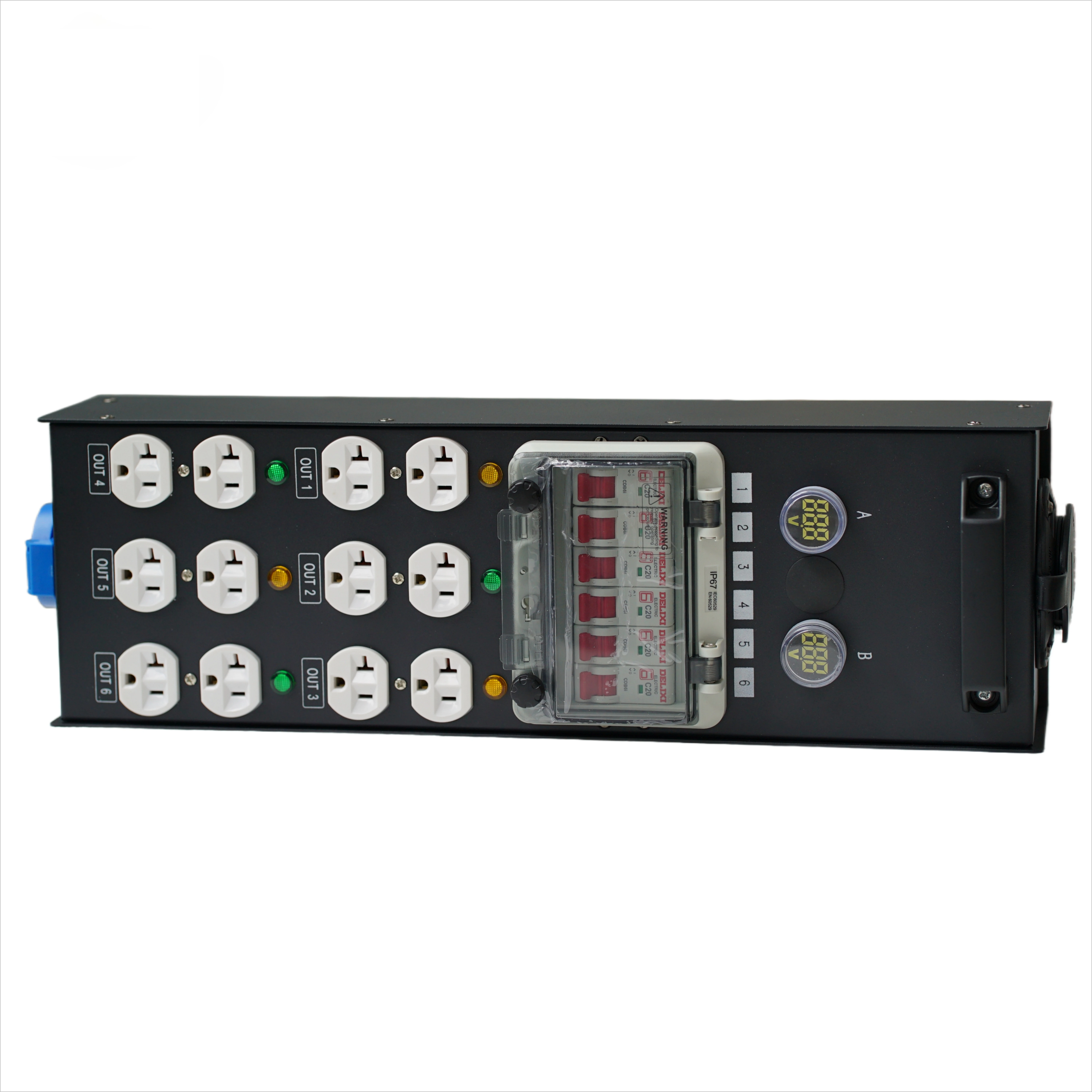 

Small Portable Electric Power Distribution Box 50a Stage Light Controller with 12 Sockets Portable Power Distributor