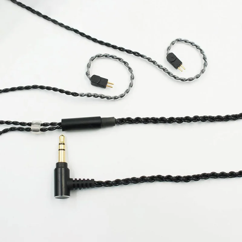 BQEYZ 2Pin 0.78mm Black PVC HiFi Audiophile High-grade 3.5mm L-shape Earphone Replacement Cable IEM Upgrade Cable
