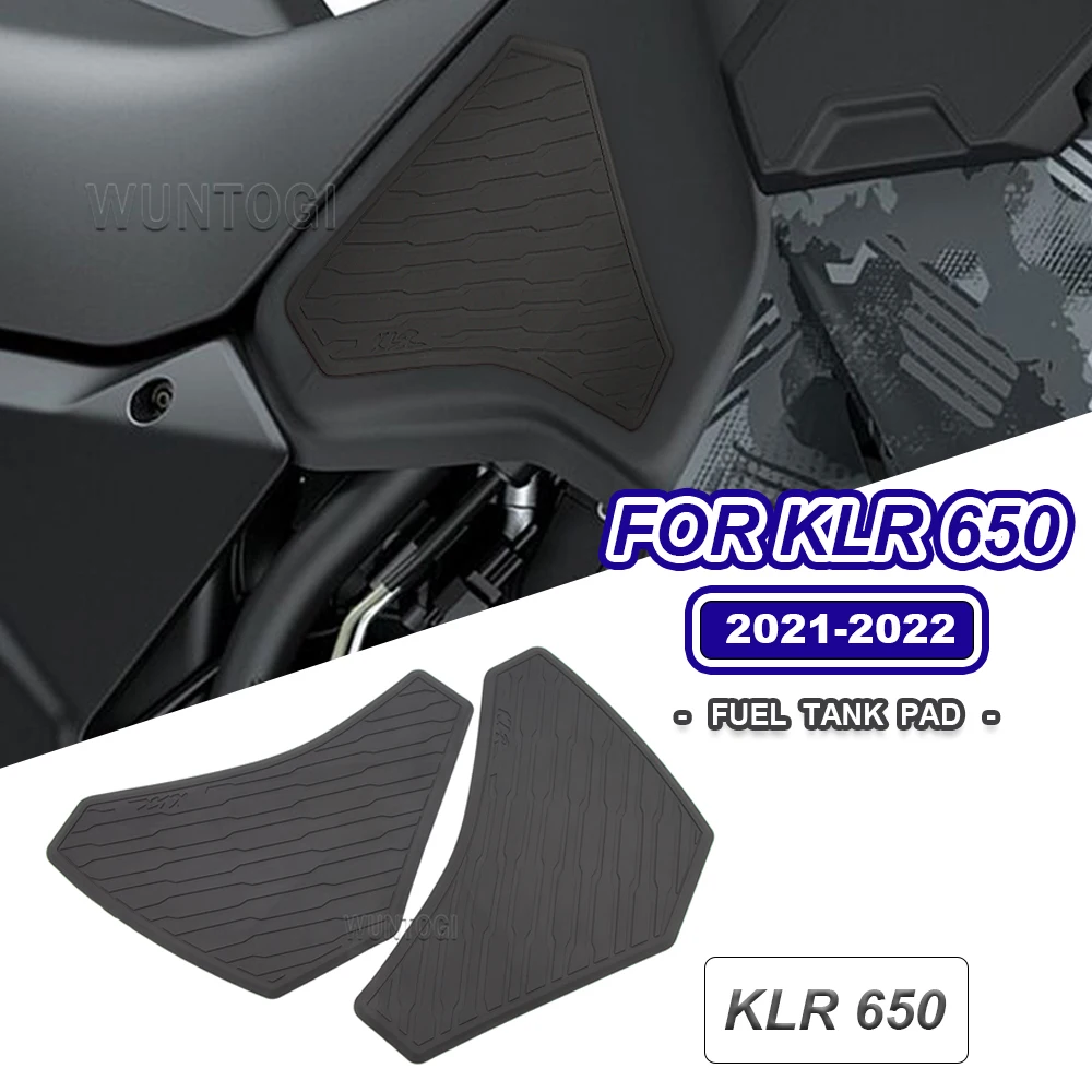 

For KLR 650 Kawasaki KLR650 2021 2022 Motorcycle New Side Fuel Tank pad Tank Pads Protector Stickers Decal Gas Knee Grip Tankpad