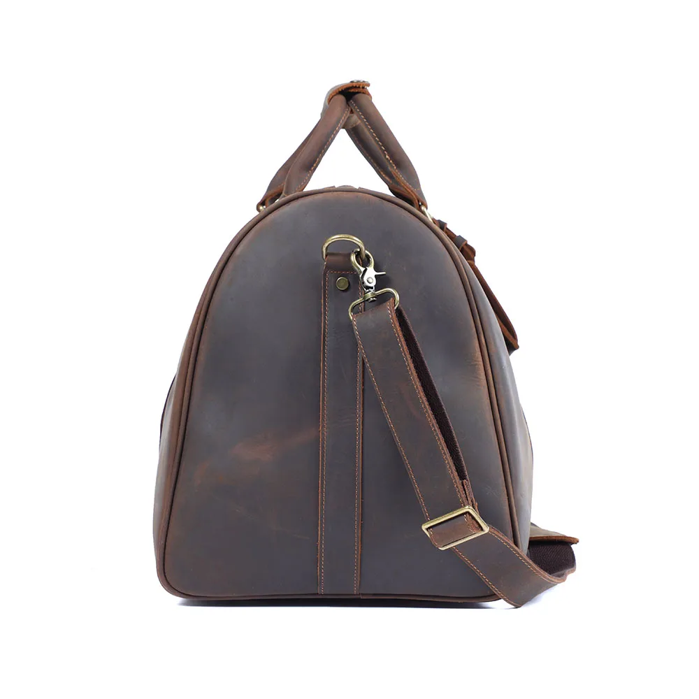 S.WORKER Vintage Vollnarbenleder-Reisetasche Große Kapazität Weekender-Reisetasche für Männer Sporttasche – Detail 8