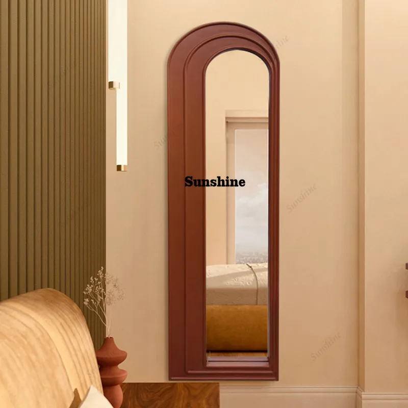 Arched full-length mirror Nordic wall-mounted full-length mirror Special-shaped irregular floor mirror