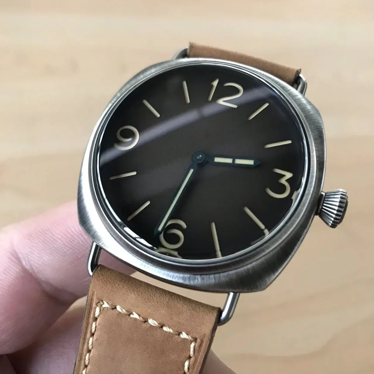 Hruodland 2025 nuevo Reloj de cuarzo para Hombre RONDA 502 Retro 44mm cristal de zafiro Reloj de acero inoxidable para Hombre