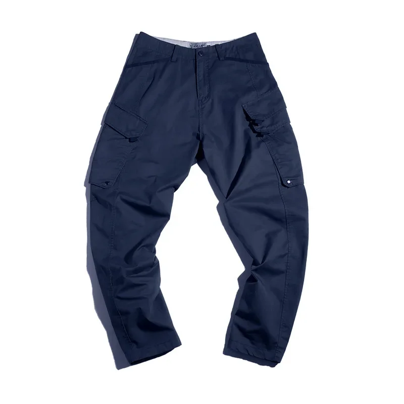 Брюки-карго мужские тактические, хлопок твил, много карманов, винтажные, для походов и работы, повседневные уличные штаны для бега, армейского зеленого цвета