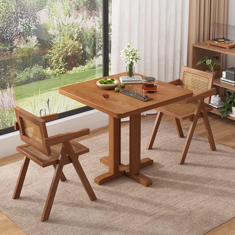 

Balcony tea table and chair combination square milk shop coffee small apartment