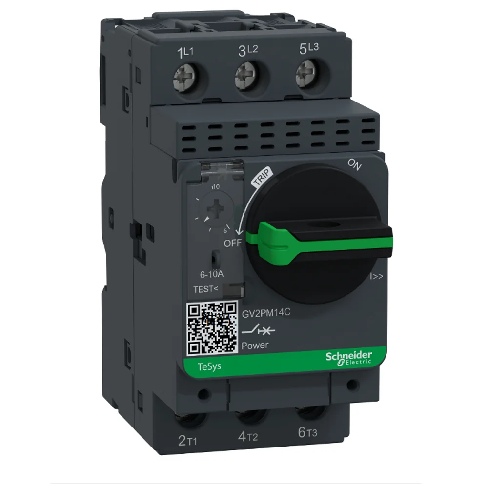 New Original Schneider TeSys Deca GV2-PM14C Motor Circuit Breaker Protection GV2PM14C 6-10A 3P Knob Type Material Update Black