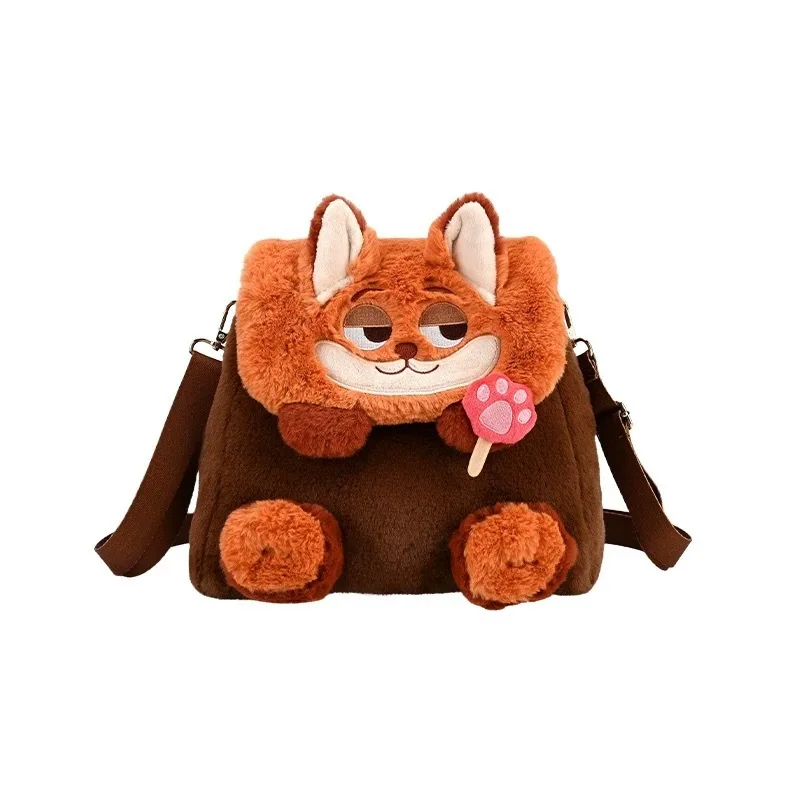 Nuovo Zootopia Simpatico cartone animato Judy Hopps Nick Wilde Zaino in peluche Borsa a tracolla Borsa a tracolla singola Flip Top Kawaii Festival Gift