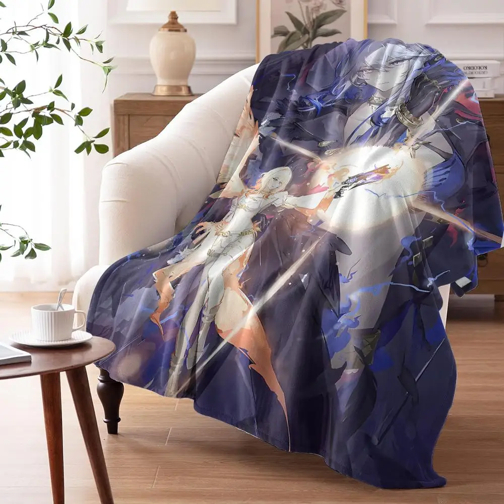 Wuthering Waves Galbrena Throw Flannel AC Blanket Lightweight Summer Nap Throw Cozy Blanket for Sofa Bed Travel Home
