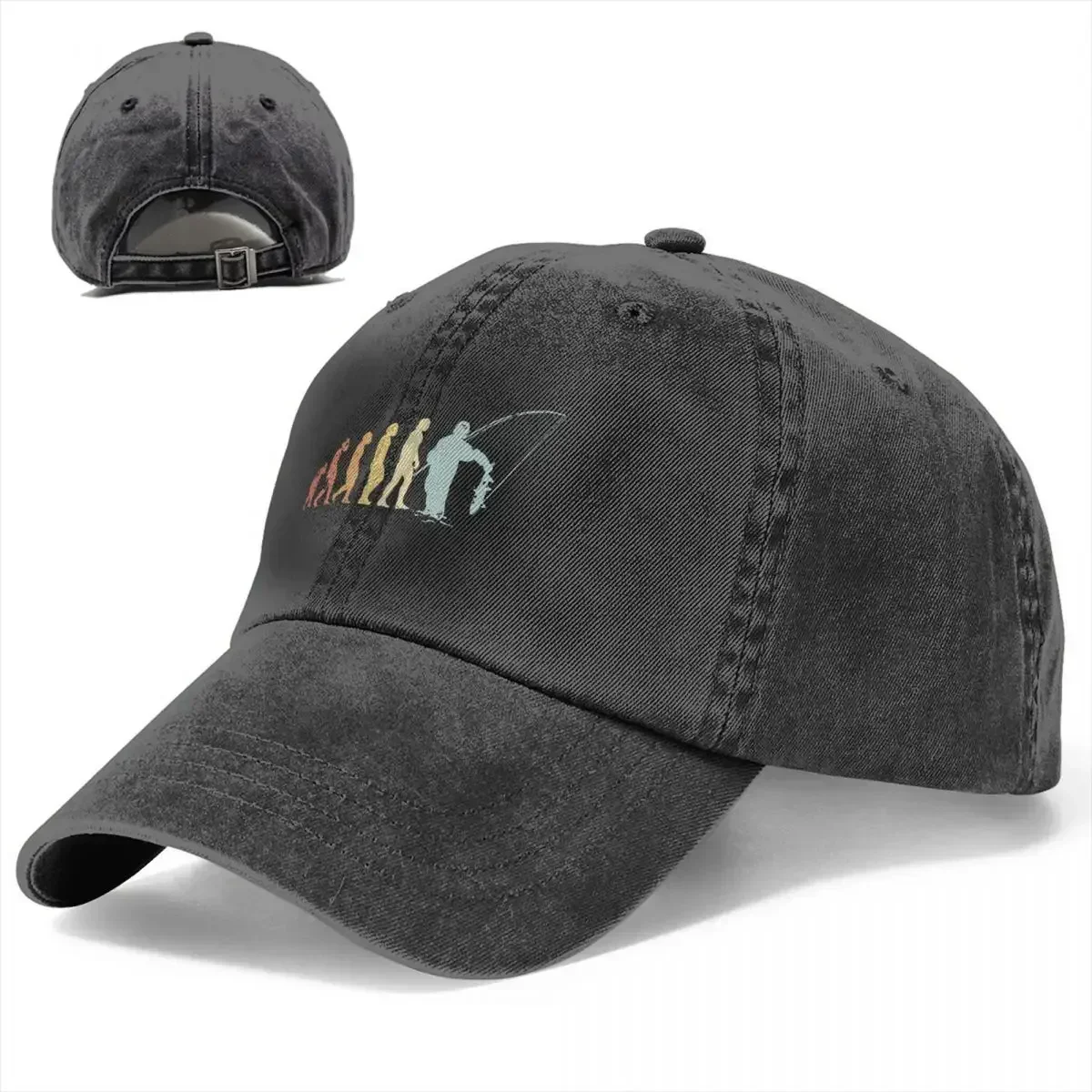 New Evolution Fish Retro Baseball Caps Vintage Distressed Denim Fishing Lover Snapback Hat Unisex Outdoor Activities Hats Cap