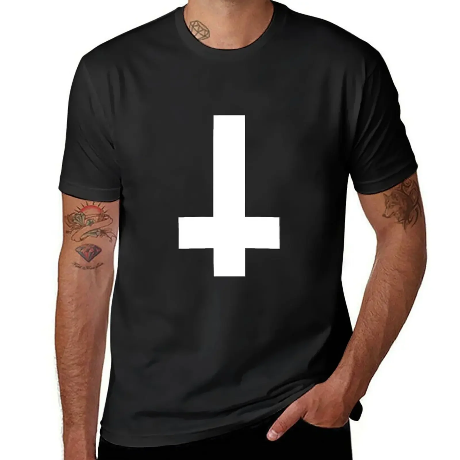 

Inverted metal cross [upside-down] ATHEIST T-Shirt croswit shirt man graphics gifts for boyfriend mens t shirts