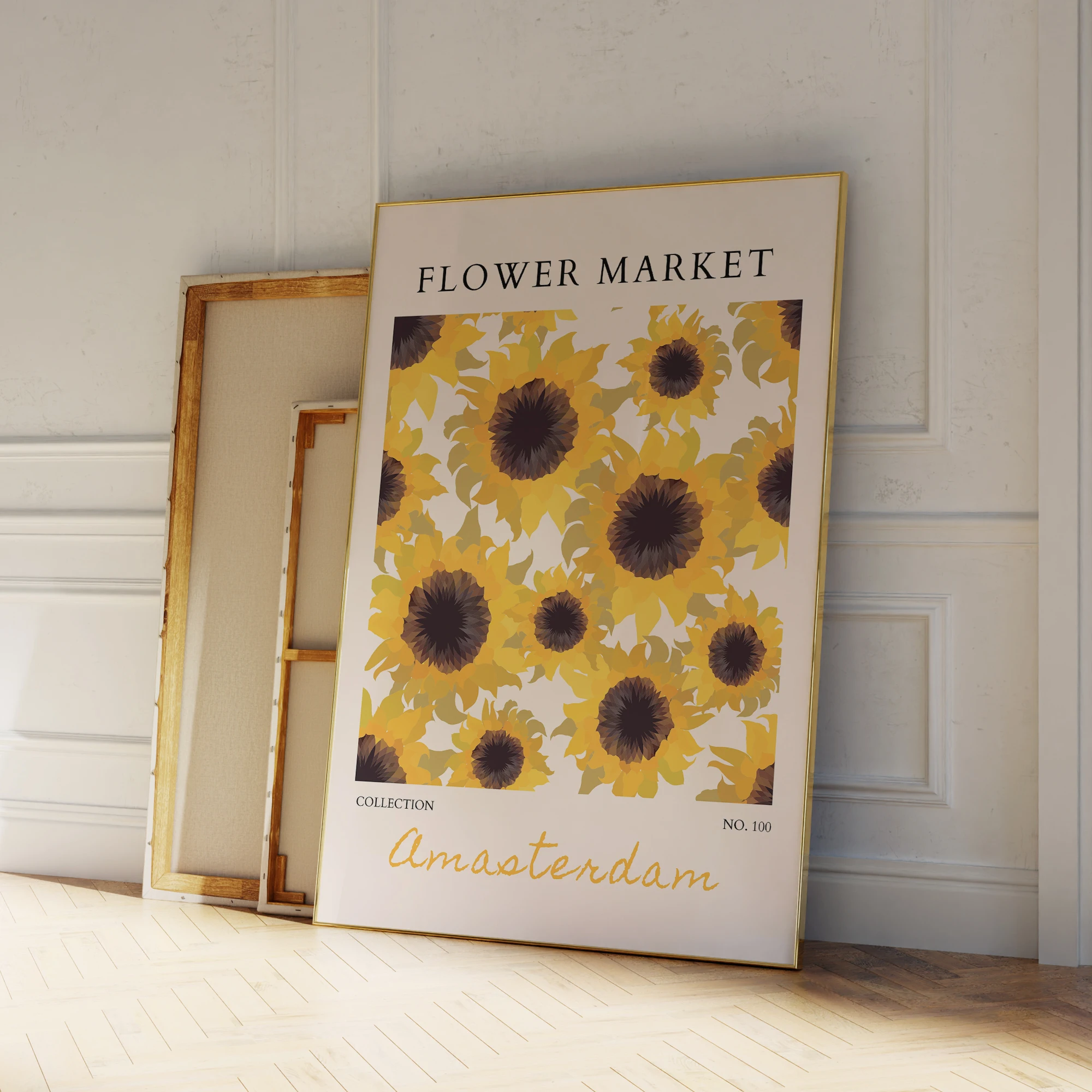 الحديثة الزهور الصفراء زهرة السوق جدار الفن يطبع قماش اللوحة المشارك صورة لغرفة المعيشة غرفة نوم ديكور المنزل