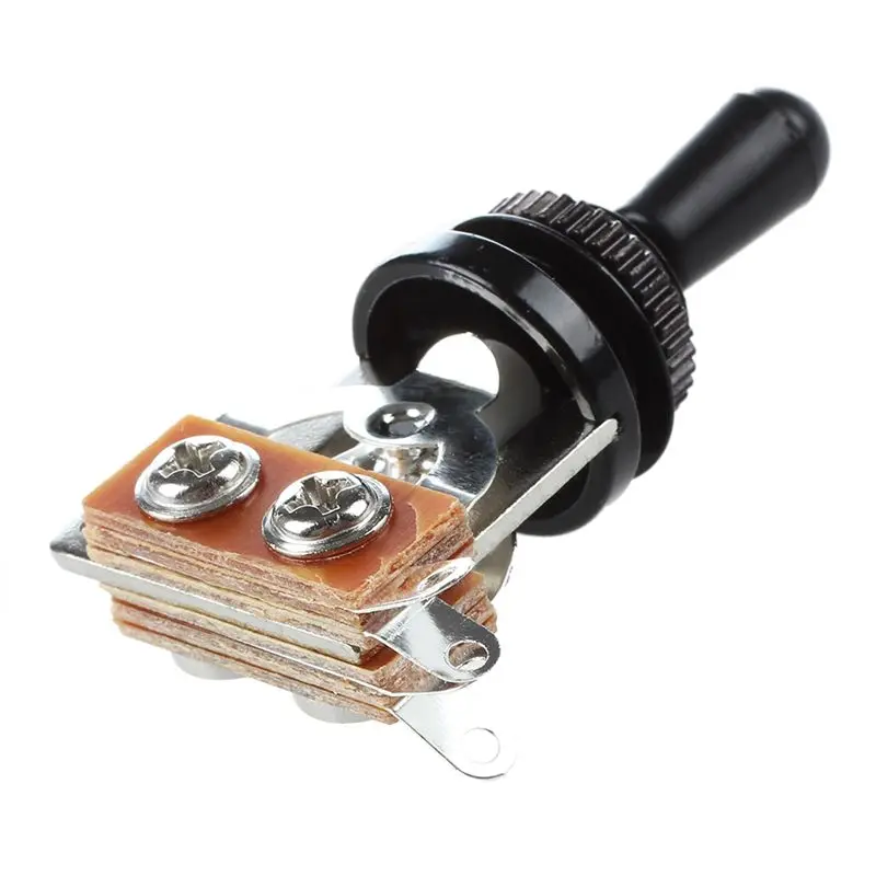 ABZC 3X Black 3 Way Toggle Switch Pickup Selector for Electric Guitar, LP Style, with Knurled for Nut and Washer