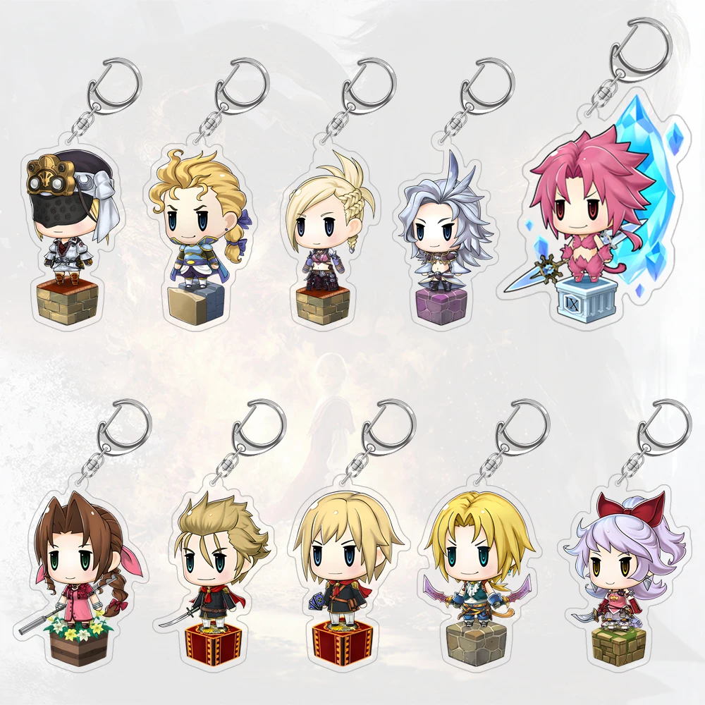 Final Fantasy Cid Pollendina Kefka Palazzo Lightning Farron Kuja Mash Rene Figaro Aerith Gainsborough Acrylic Keychain Pendant