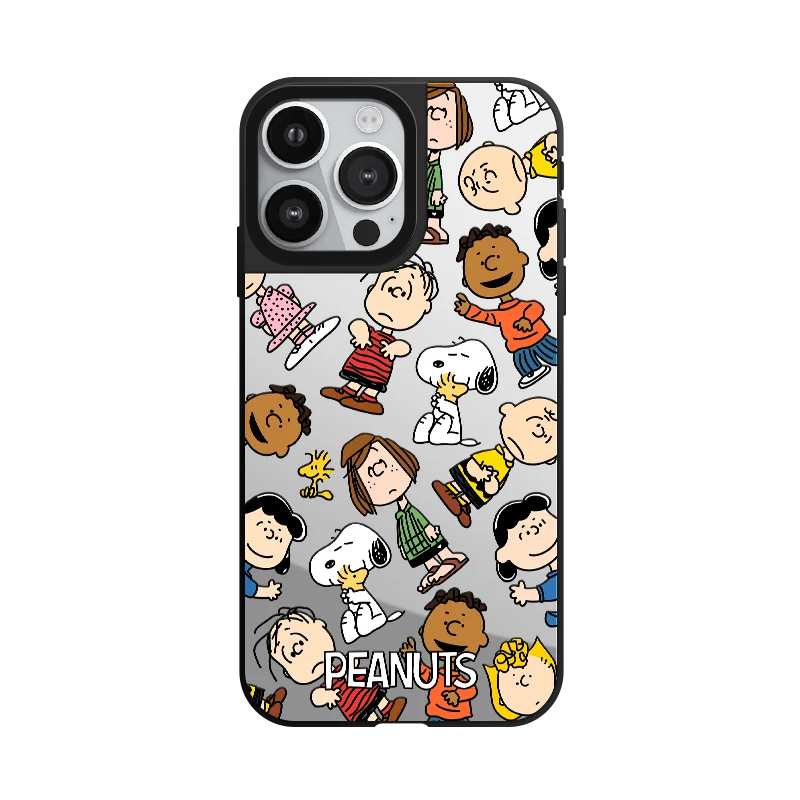 Cartoon Snoopy Lucy custodia per telefono a specchio con MagSafe per iPhone 16 15 14 1312 11 Pro Max Plus simpatica Cover posteriore antiurto