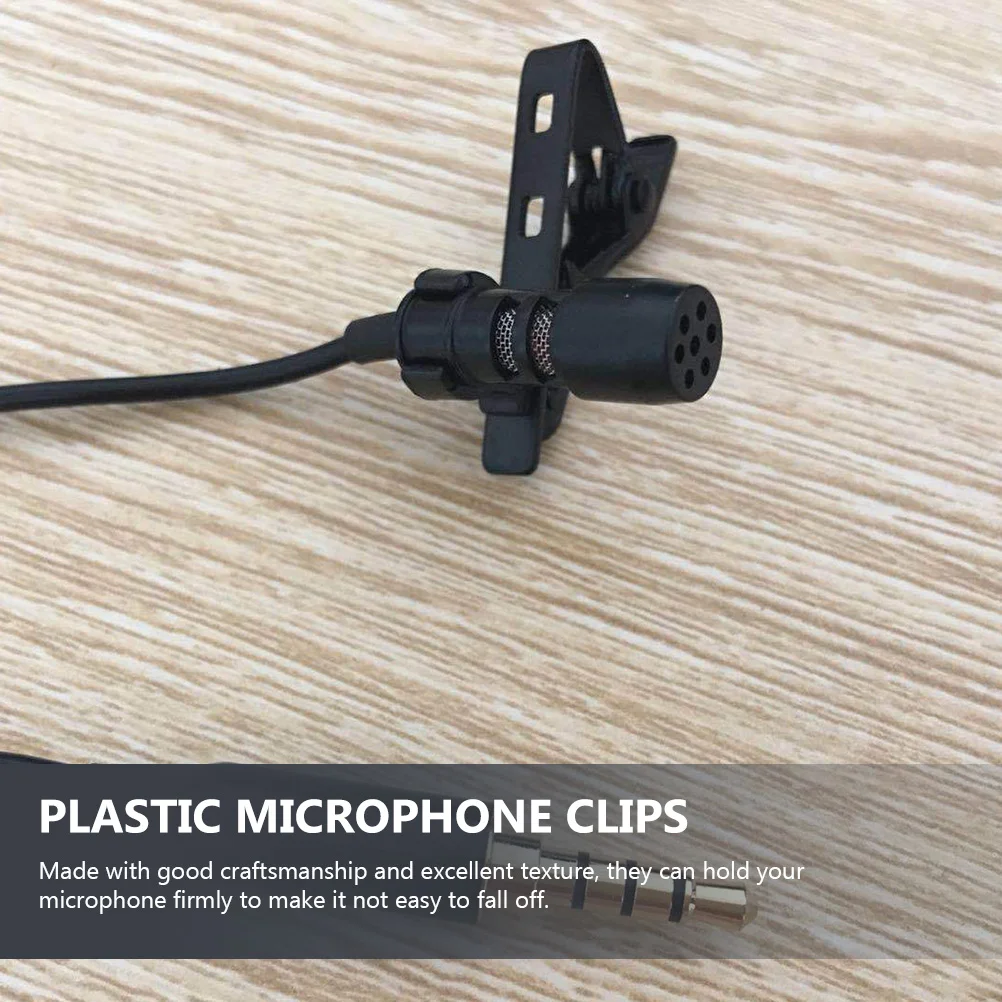 

10Pcs Microphone Clips Set Adjustable Plastic Collar Clip for Ktv Stage Performances Firm Hold Microphone Clips
