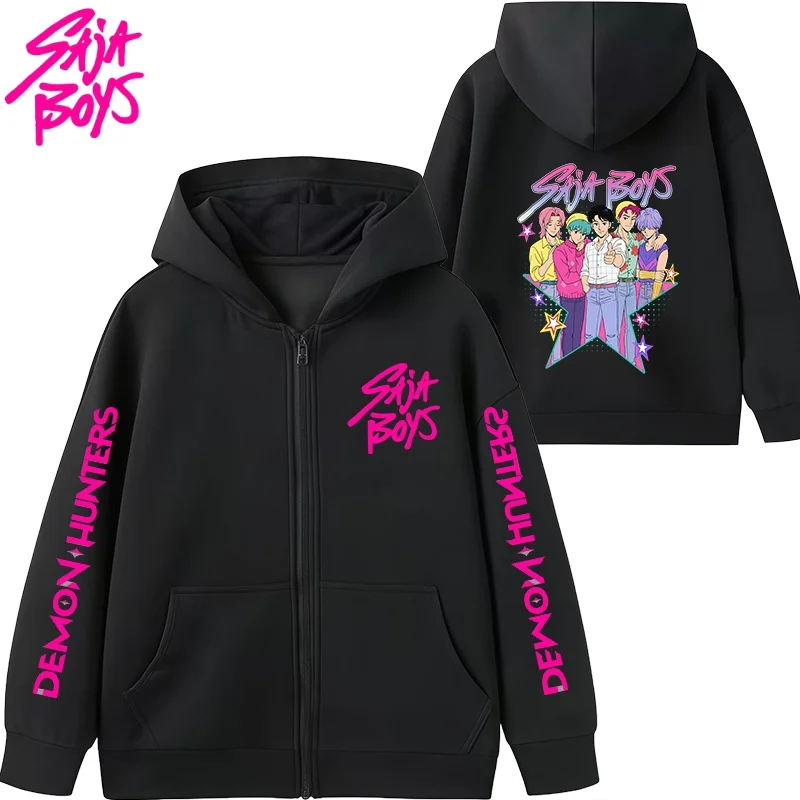 

Kid Girl Boy Sweatshirt Zipper Hoody Baby Casual Top Hots Funny Zip Up Sweatshirts Kpop Demon Hunters Hoodie Children Clothes
